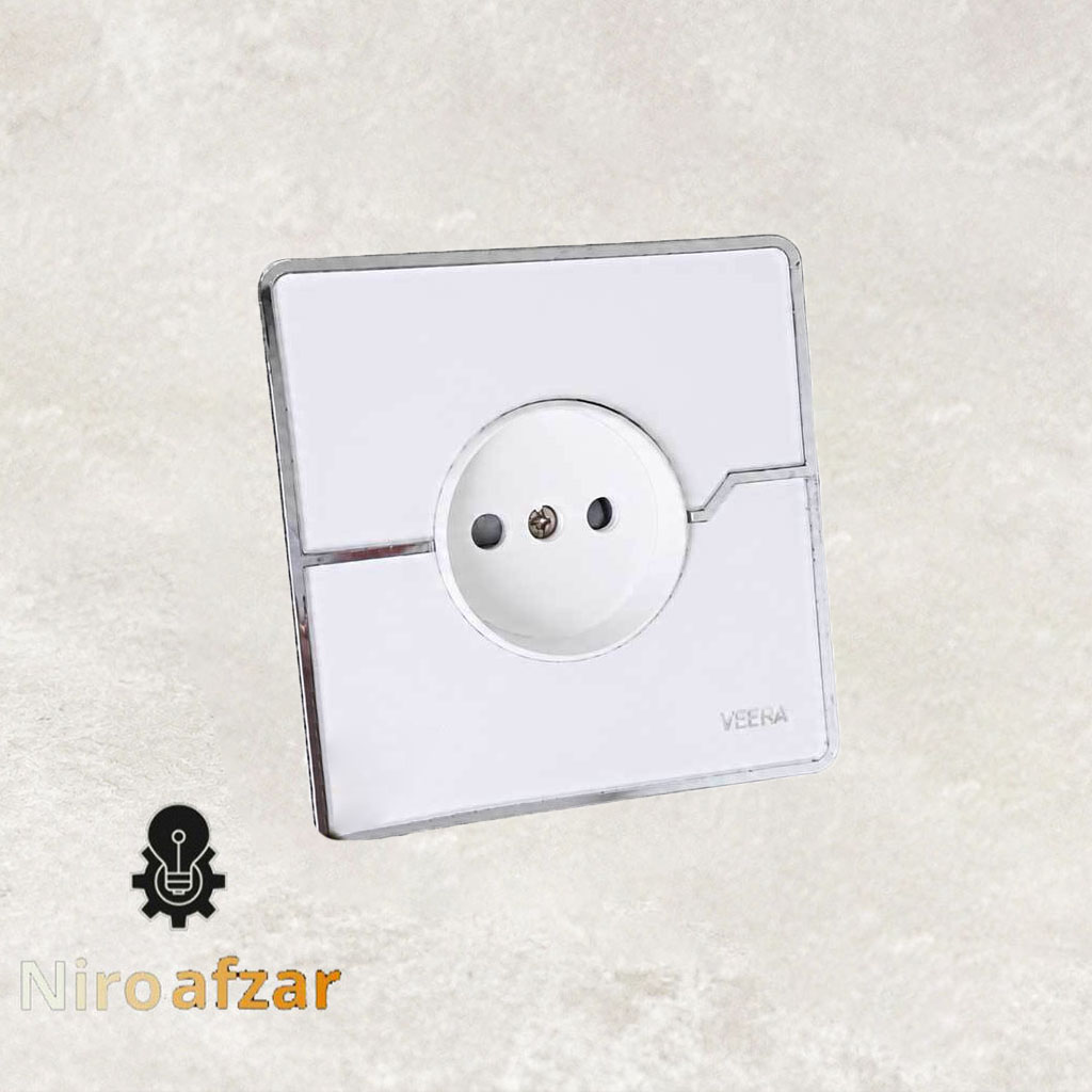 پریز ساده ویرا مدل T2 گلس سفید