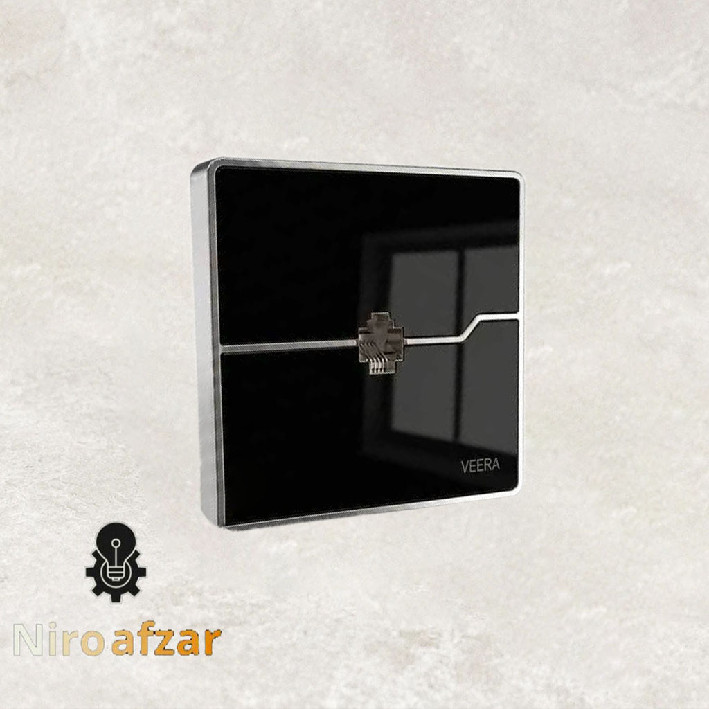 سوکت شبکه ویرا مدل T2 گلس مشکی