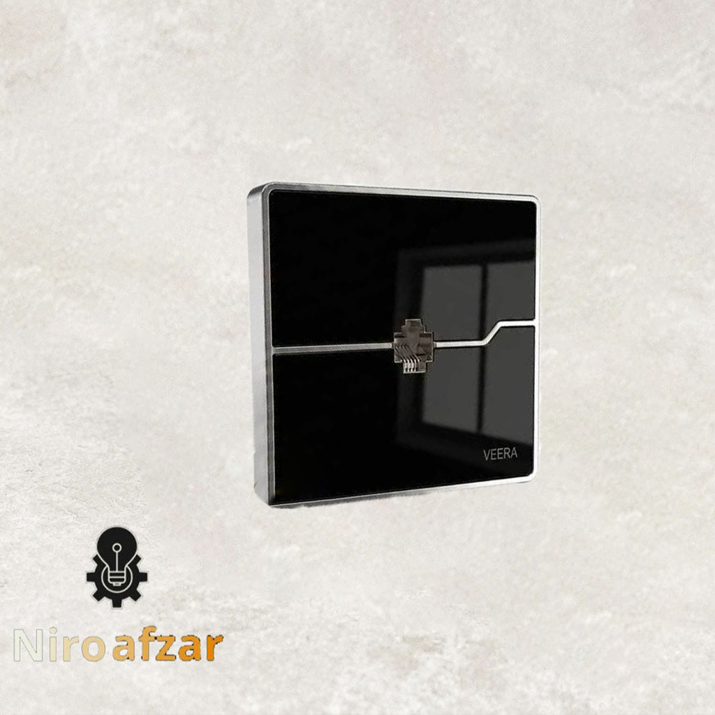 سوکت تلفن دو سوکت ویرا مدل T2 گلس مشکی