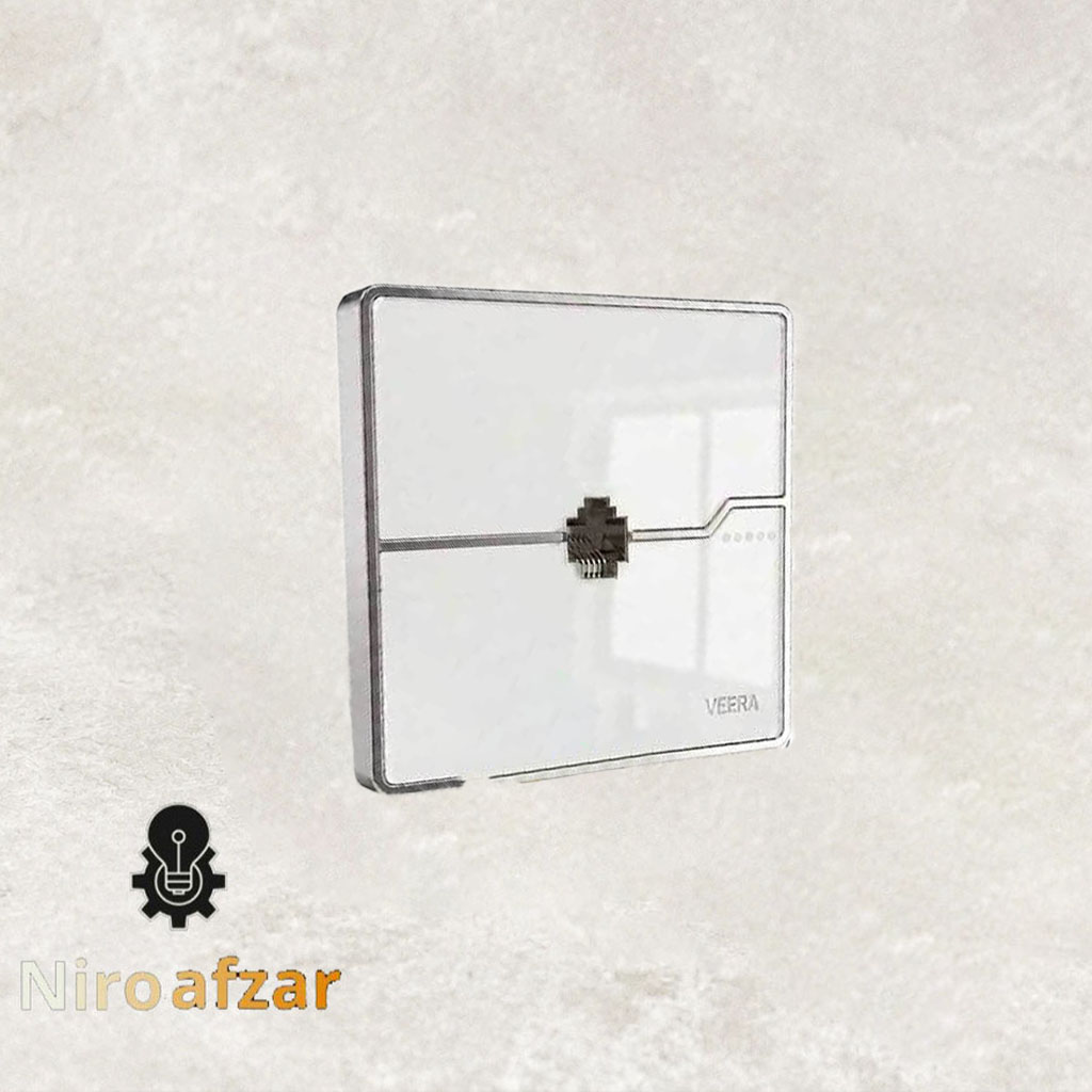 سوکت تلفن تک سوکت ویرا مدل T2 گلس سفید
